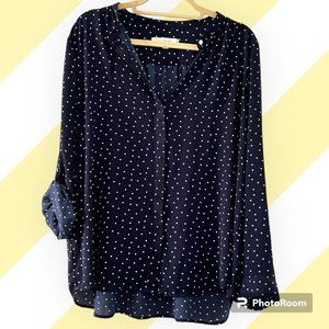 Ann Taylor/ Loft. Navy Blue with polka dot top. Sz XL